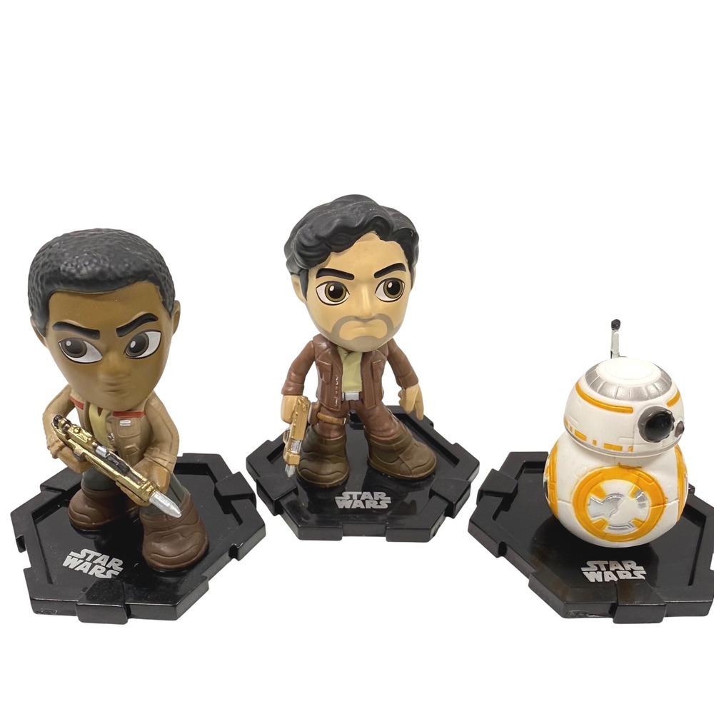 Star Wars Funko Mystery Minis Finn Poe Dameron BB-8 Figure Set 2017 Disney 3"